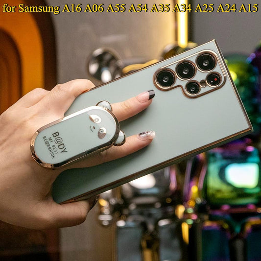 Panda Kickstand Plating Phone Case for Samsung A16 A06 A55 A54 A35 A34 A25 A24 A15