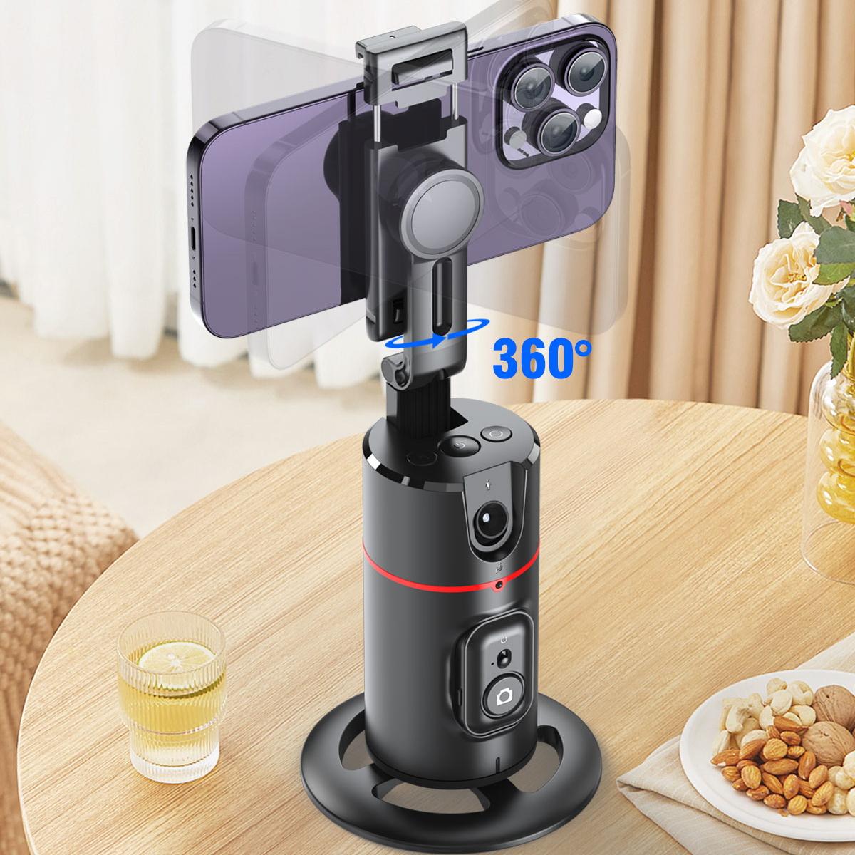 Stabilisateur de téléphone Suivi facial intelligent avec lumière de remplissage amovible Support de téléphone Perche à selfie sans fil Trépied pour diffusion en direct Nouveau