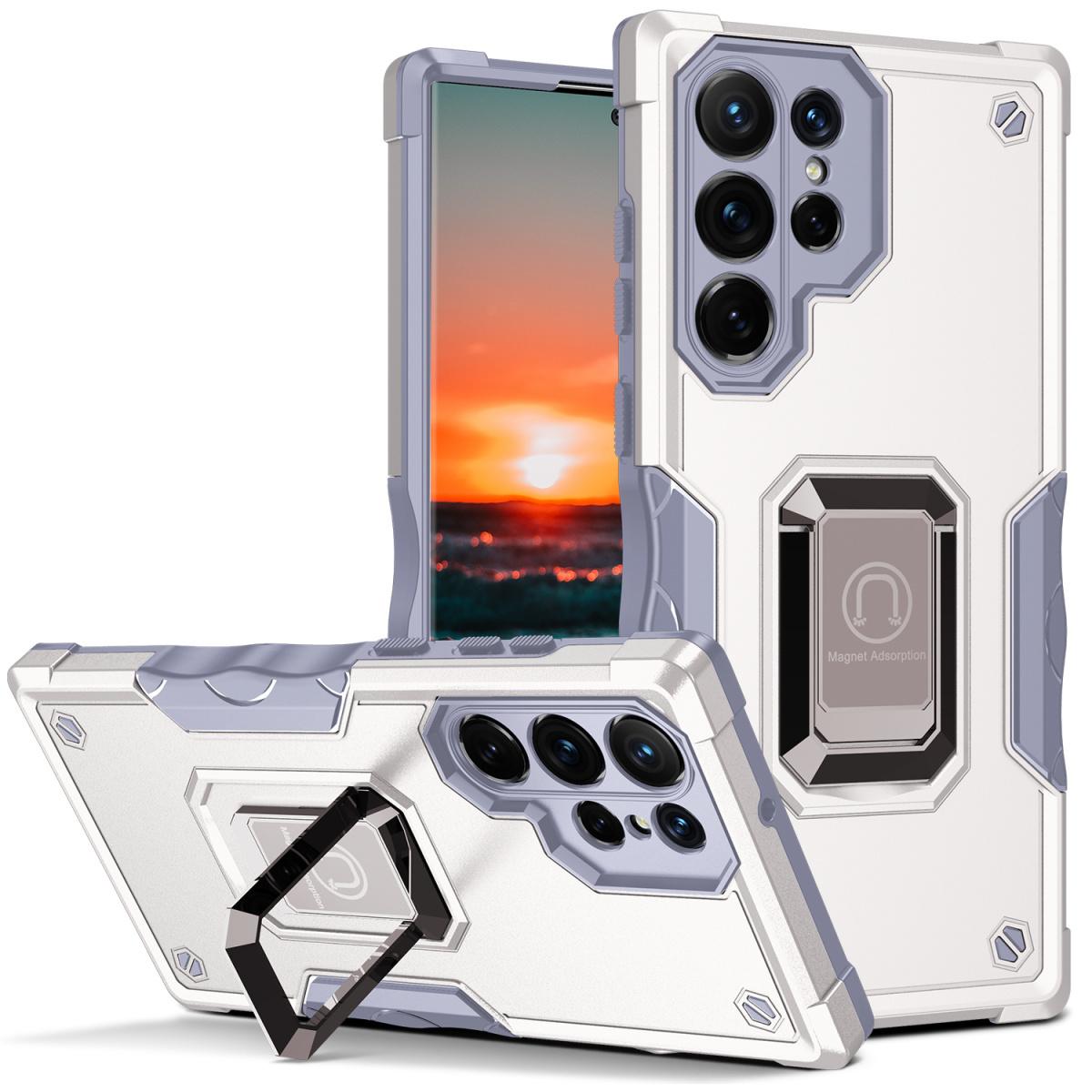 For Samsung S24 S23 S22 S21 FE Ultra Case, Heavy Duty Protection Magnetic Kickstand, Shockproof Case Camera Protection Hard Cover
