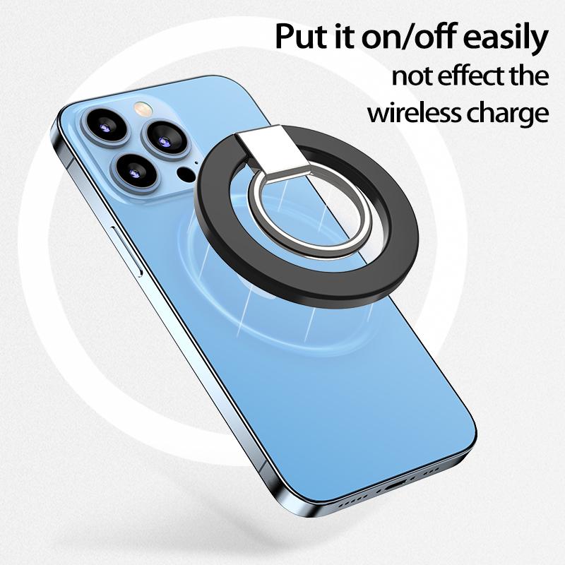 180 Degree Rotation Electroplating Zinc Alloy Strong Magnetic Finger Ring Phone Holder Damping Fold Stable Support Multi-angle Ring, for iPhone 16 15 14 13 12 for Samsung S25 S24 S23