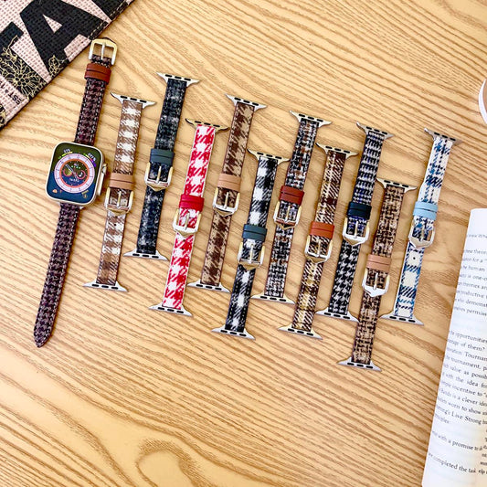 Slim Woolen Wristband for Apple Watch 44mm Band 45 42 38 41 Ultra 49mm Link Bracelet for IWatch Series 9 8 7 6 SE 5 4