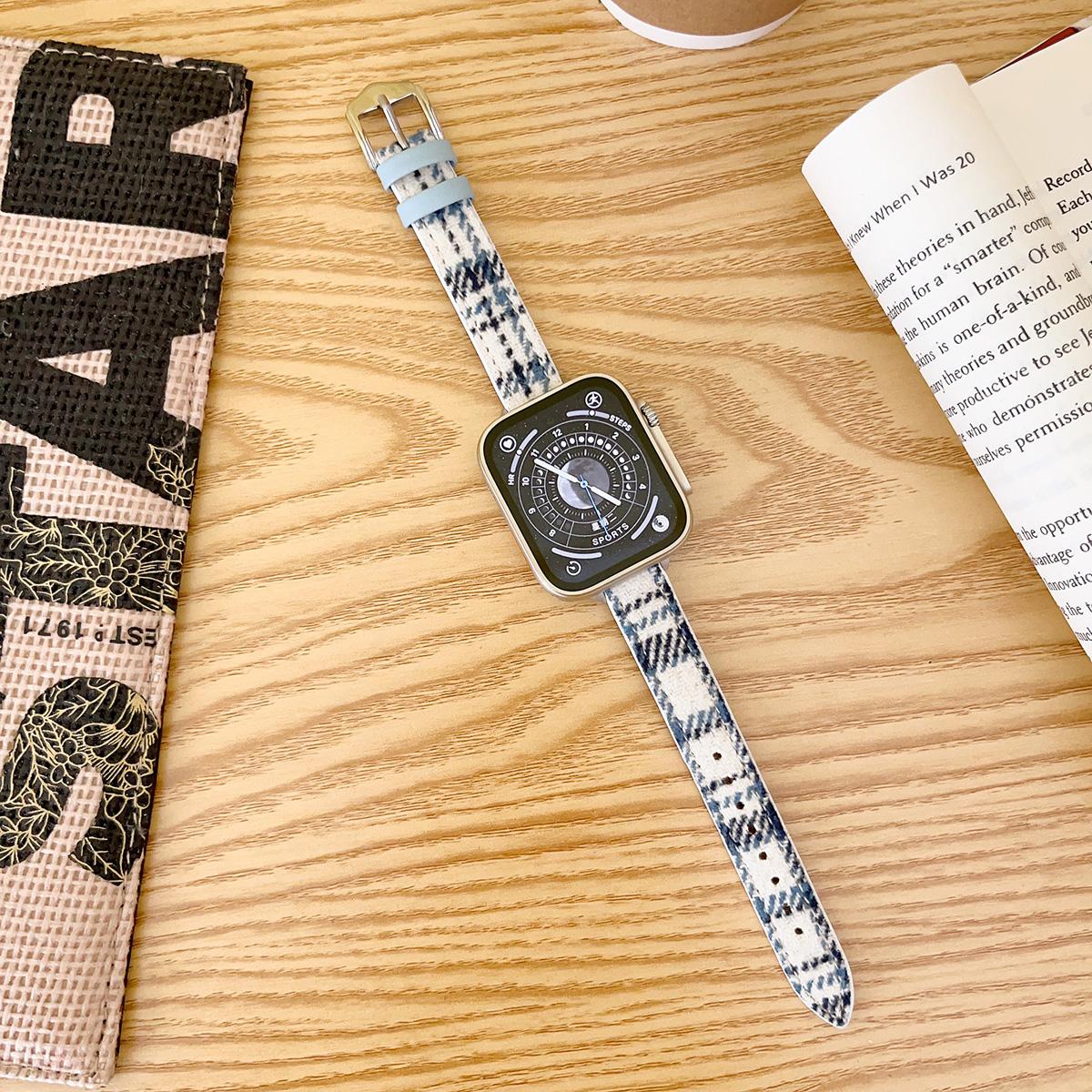 Slim Woolen Wristband for Apple Watch 44mm Band 45 42 38 41 Ultra 49mm Link Bracelet for IWatch Series 9 8 7 6 SE 5 4
