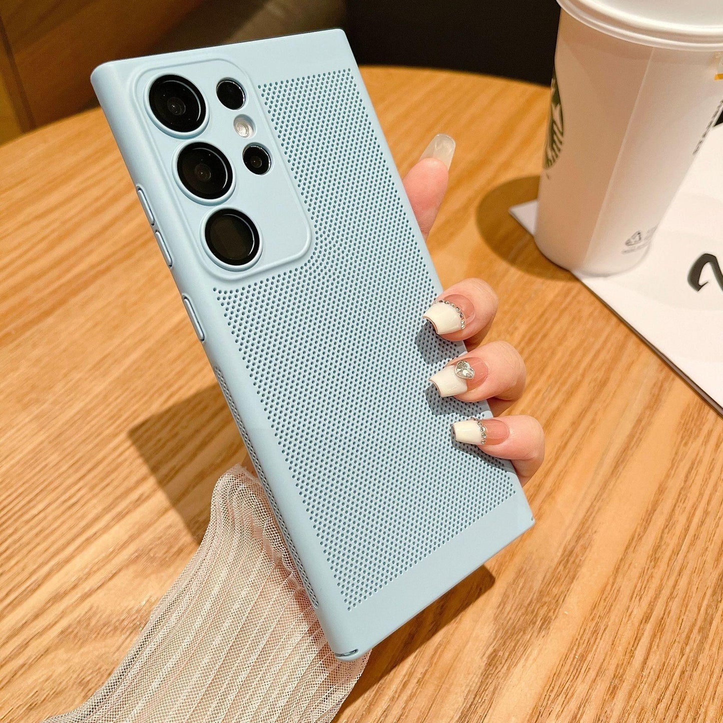 Ultra Slim PC with Len Protector Cooling Phone Case For Samsung S25Ultra S24 S23 S22 S21 Note20 Shockproof Hard Full Cover