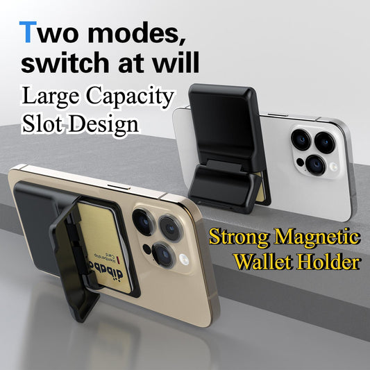 Large Capacity Card Slot Design Magnetic Folding Wallet Card Holder Kickstand PC Case for Magsafe iPhone 16 15 14 13 Pro Max 12 Mini Plus Magnetic Stand Cover for Samsung S25 S24 S23