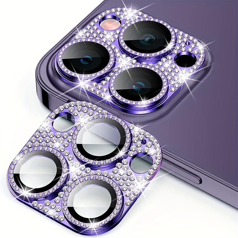 Glitter Rhinestone Metal Camera Lens Protector Glass For iPhone 16 15 14 13 Pro Max Shining Full Cover Camera Lens Protector Case