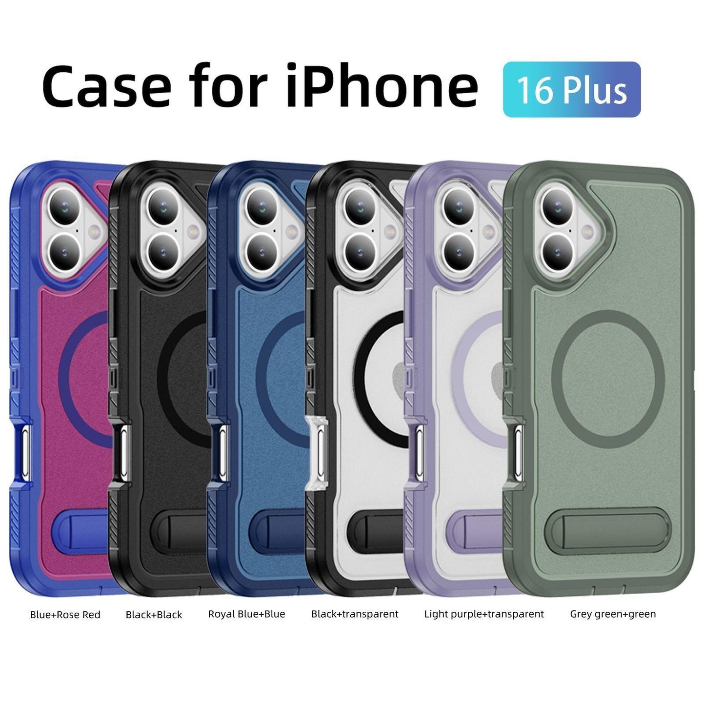 Anti-Dust Matte Anti-Fall Heavy Duty Protection Shockproof Strong Magnetic Phone Case With Kickstand for iPhone 16ProMax 16 15 14 13 12 11 XR Bumper Hard Full Cover
