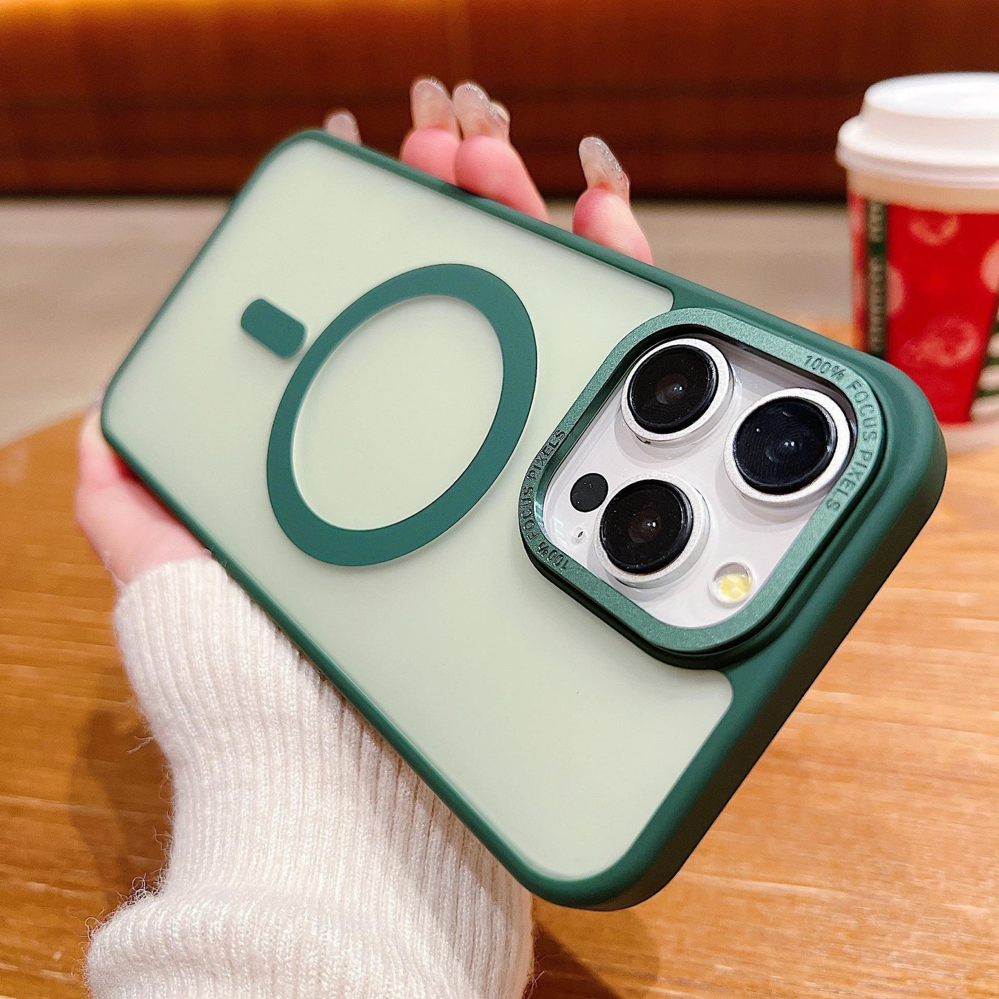 For iPhone 16ProMax 16 15 14 13 Phone Case, Matte Transparent Magnetic Acrylic Slim, Metal Camera Frame Cover Protection Hard Full Cover