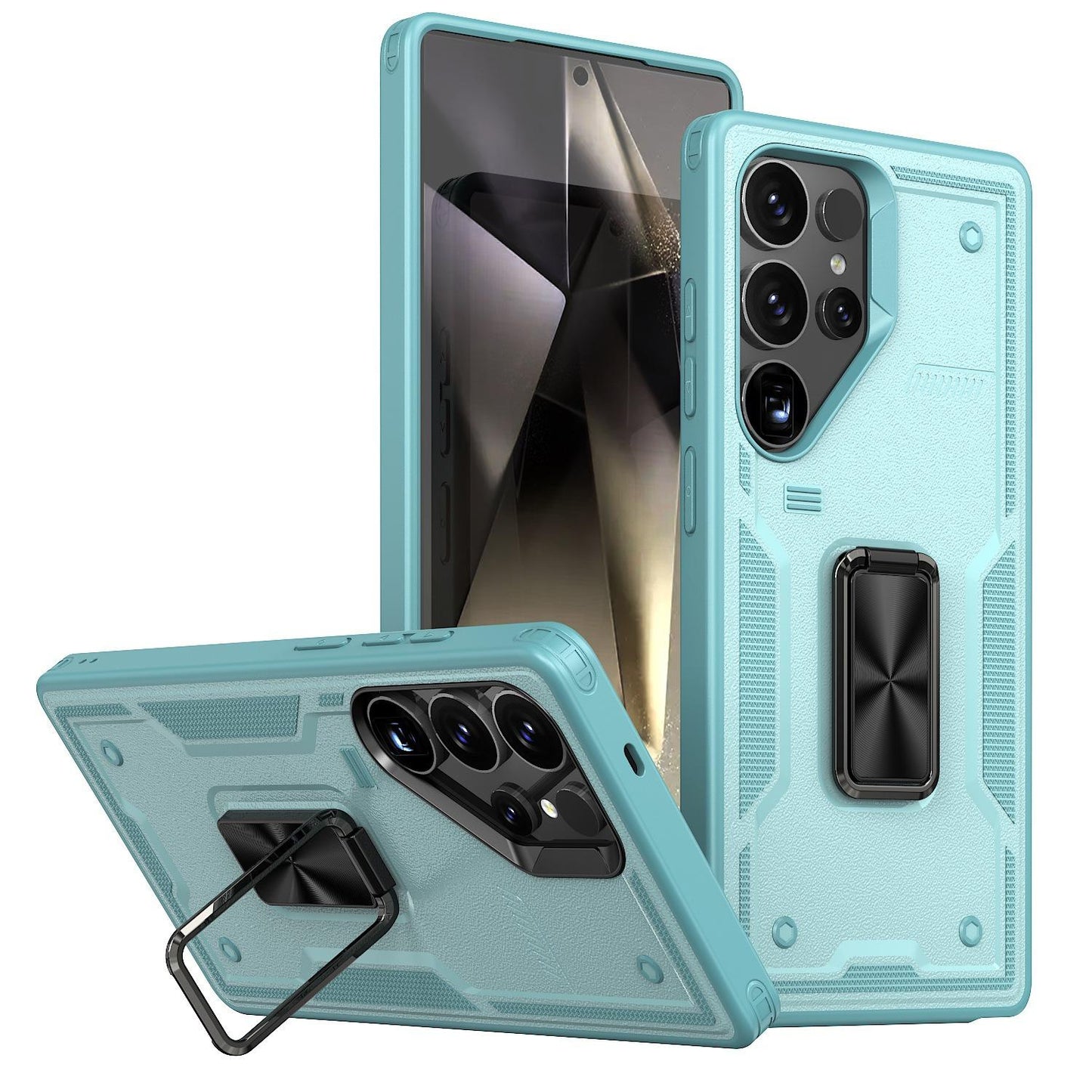 Anti-Dust Anti-Fall Heavy Duty Protection Shockproof Phone Case With Kickstand for Samsung S25Ultra S24 S23FE S23 S22 S21 A06 A05 A16 A15 A25 A35 A55 Bumper Matte Hard Full Cover