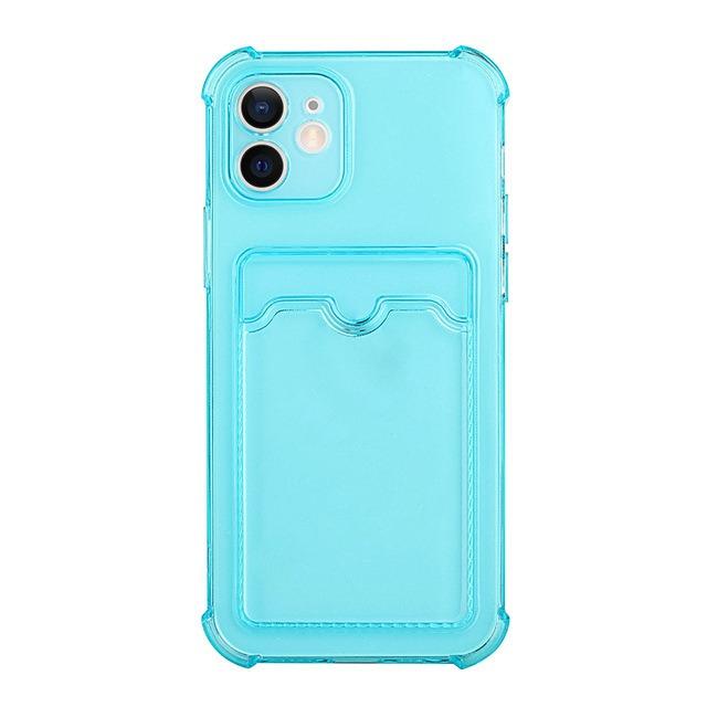 Transparent Card Slot TPU Four Corner Shockproof Phone Case For Samsung S25 S24 S23 S22 S21 Note20 A16 A15 A25 A35 A55 A06 Airbag Anti-Drop Clear Soft Full Cover