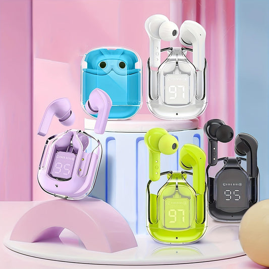 TWS True Wireless Gaming Earphones ENC Noise Reduction, Stylish Macaroon Colors, LED Power Display, In-Ear Comfort, Touch Control, Long Battery Life