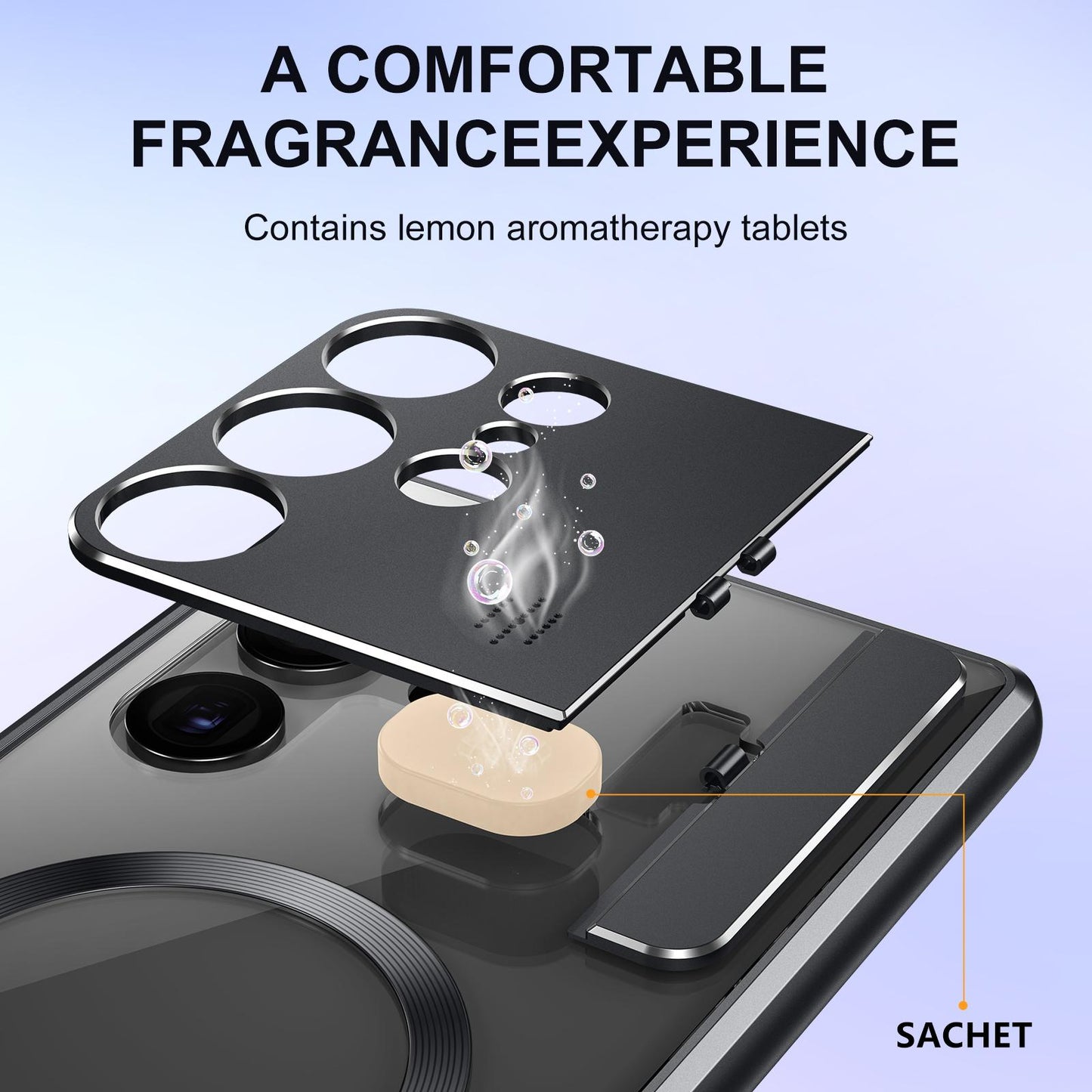 Luxury Perfume Magnetic Fragrance Case For Samsung Galaxy S21Ultra S22Ultra S23 Ultra With Lens Protector Foldable Bracket Metal Cover