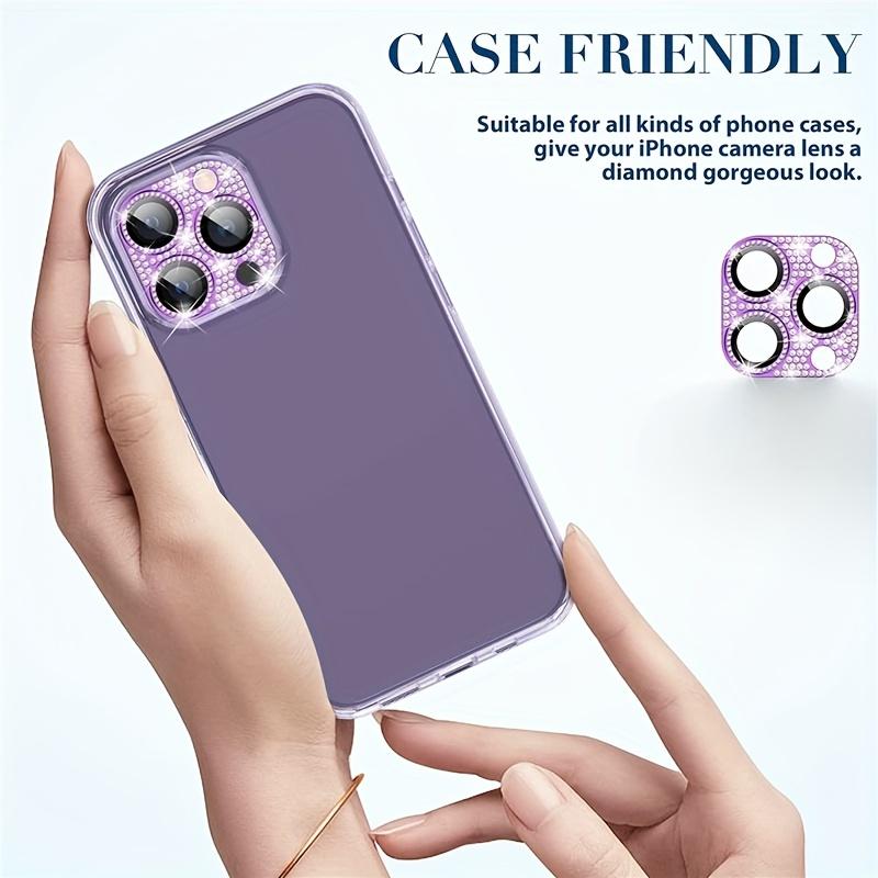 Glitter Rhinestone Metal Camera Lens Protector Glass For iPhone 16 15 14 13 Pro Max Shining Full Cover Camera Lens Protector Case