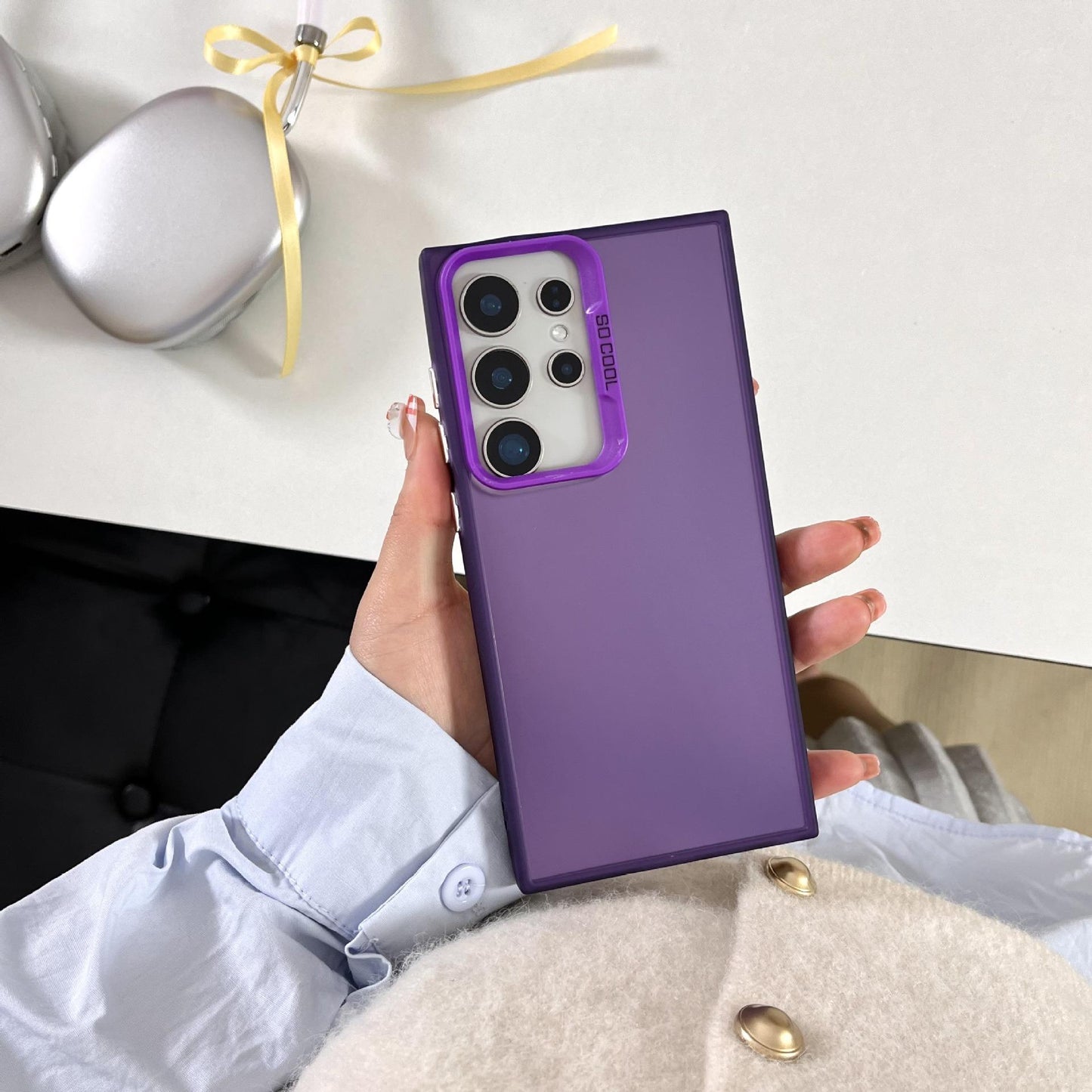 Colorful Acrylic Shiny Side Plating Slim Phone Case For Samsung S25 S24 S23 S22 S21 Note20 A15 A16 A25 A26 A35 A36 A54 A55 A56 Shockproof Hard Full Cover