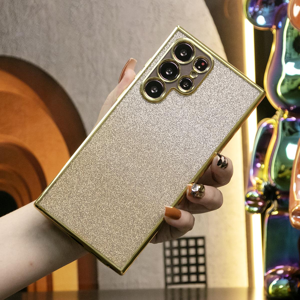 Glitter Transparent Gradient Plating Basic Phone Case For Samsung S25 S24 S23 S22 S21 Note20 Soft TPU Back Cover