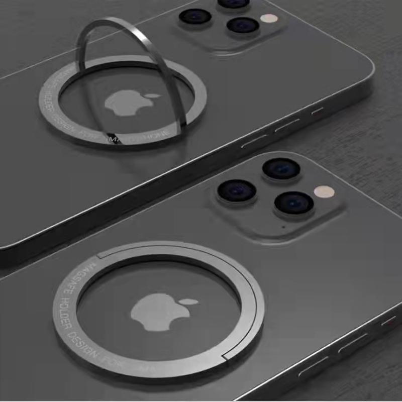 Alloy Build-In Magnet Ring Phone Holder Mag Safe Kickstand Design for iPhone 16 15 14 13 12 & Universal Smart Phones