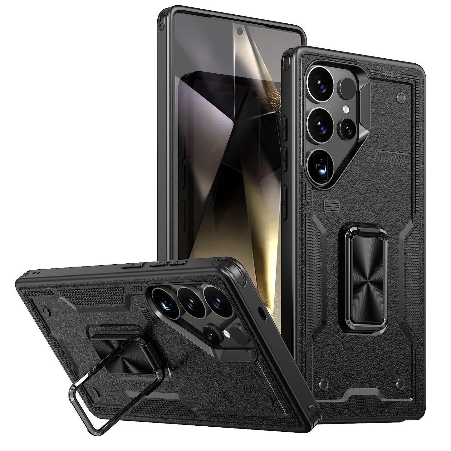 Anti-Dust Anti-Fall Heavy Duty Protection Shockproof Phone Case With Kickstand for Samsung S25Ultra S24 S23FE S23 S22 S21 A06 A05 A16 A15 A25 A35 A55 Bumper Matte Hard Full Cover