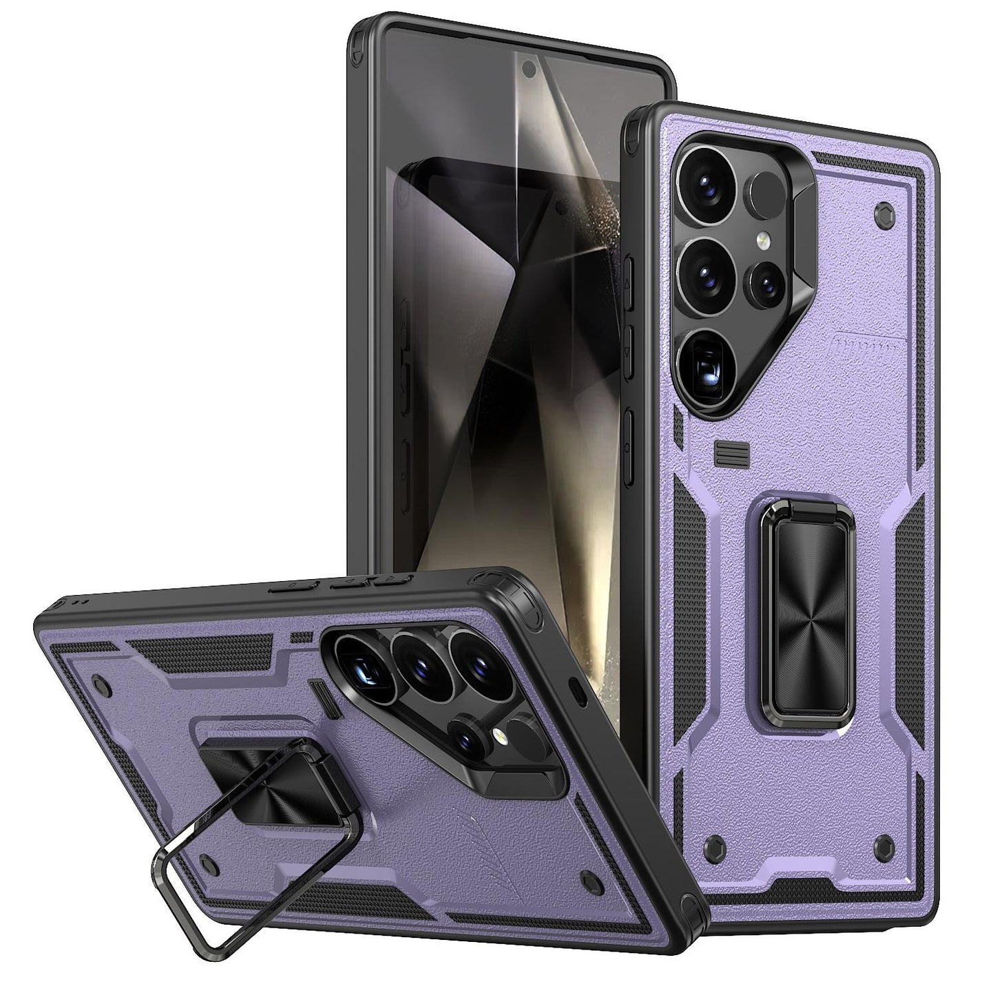 Anti-Dust Anti-Fall Heavy Duty Protection Shockproof Phone Case With Kickstand for Samsung S25Ultra S24 S23FE S23 S22 S21 A06 A05 A16 A15 A25 A35 A55 Bumper Matte Hard Full Cover