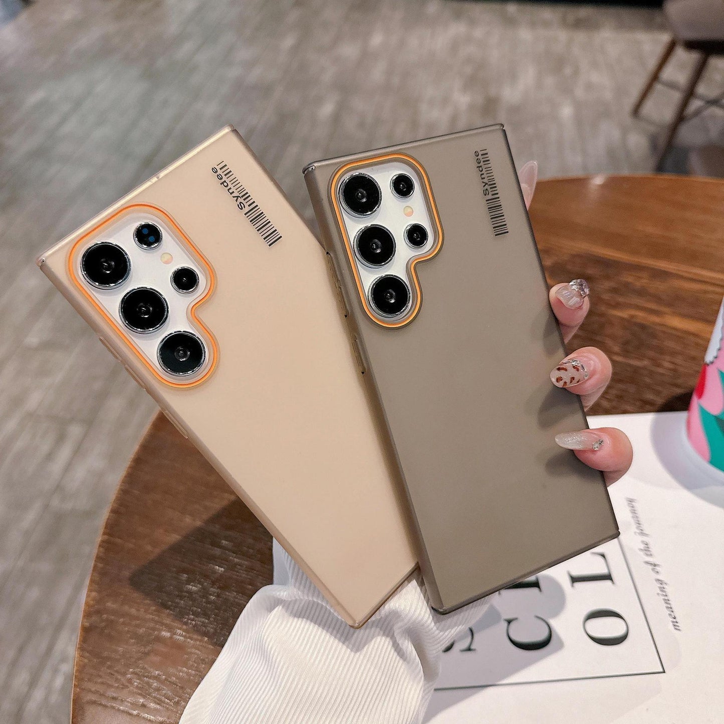 Matte Clear Two-tone Slim PC Phone Case For Samsung S25Ultra S24 S23 S22 S21 Note20Ultra Transparent Skin Feel Bumper Shockproof Hard Full Cover