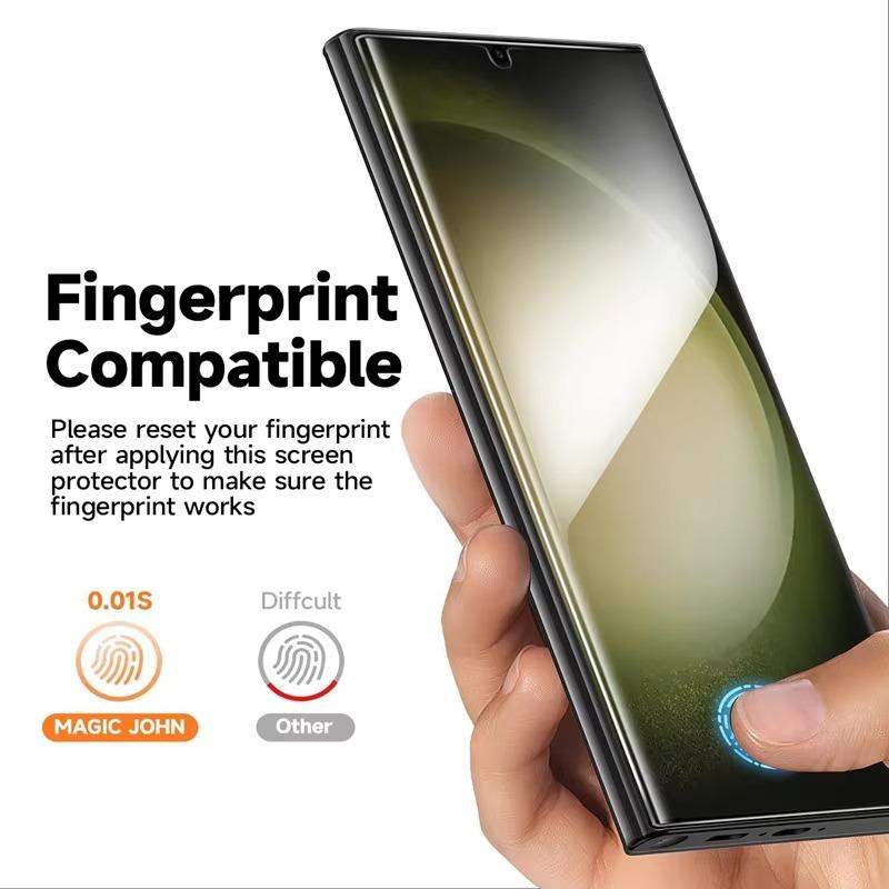 4 Pieces HD/Matte/Privacy Coverage Fingerprint Unlock Anti-Broken Soft Ceramic Film For Samsung S25Ultra S25 S24 S23 S22 S21 Note20 Screen Protector with Free Installation Tool