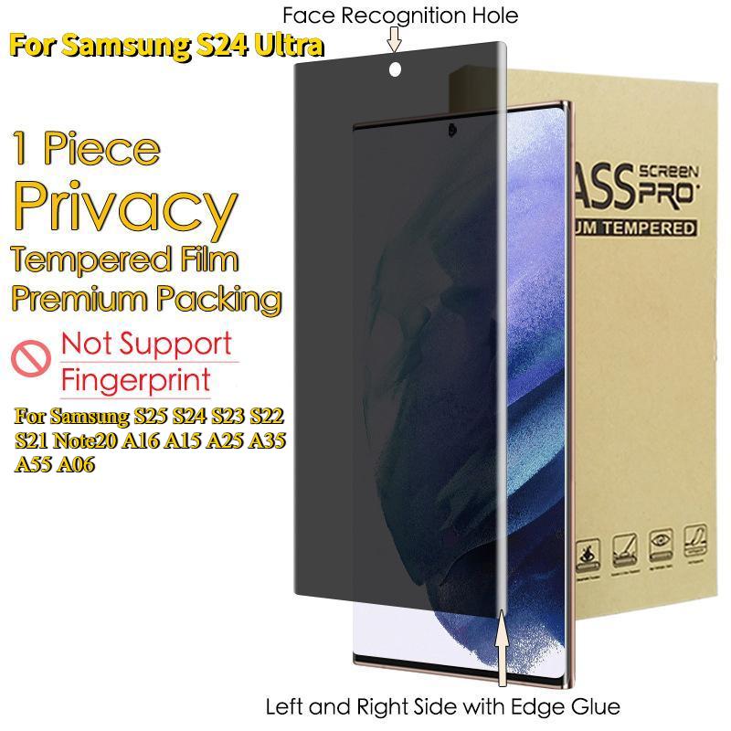 Privacy Full Private Screen Protector Tempered Films For Samsung S25 S24 S23 S22 S21 Note20 A16 A15 A25 A35 A55 A06 Antispy Protective Glass