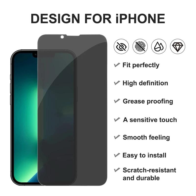 Full Cover Privacy Screen Protectors Anti-spy Tempered Glass for iPhone 16ProMax 16 15 14 13 12 11 Pro Max XR X/XS XSMax