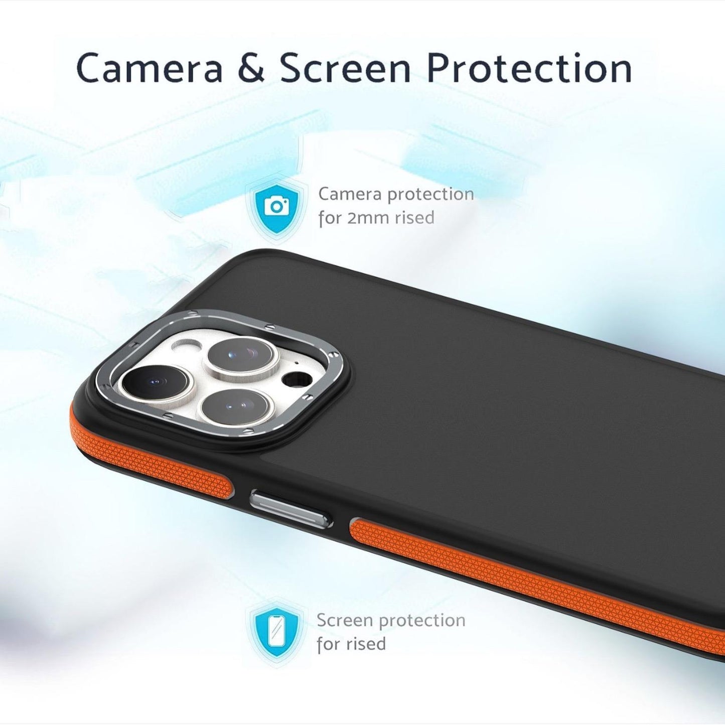 For iPhone 16 15 14 13 12 Pro Max Case, Matte Camera Protection, Luxury Elegant Case Camera Shockproof Hard Cover