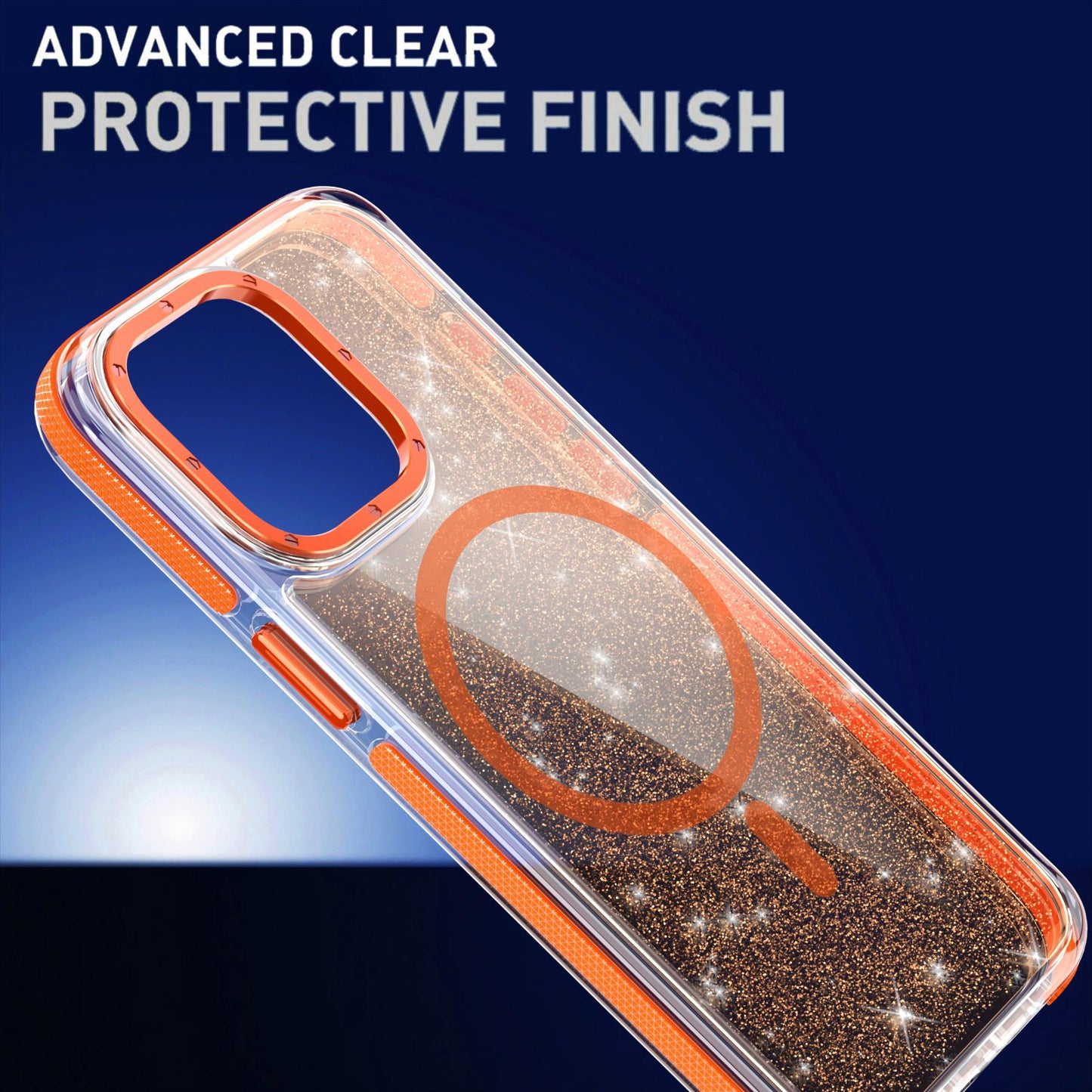 Dual Color Magnetic For Magsafe Wireless Charging Case With Glitter Powder For iPhone 16 15 14 13 12 11 Pro Max Plus Hard Cover
