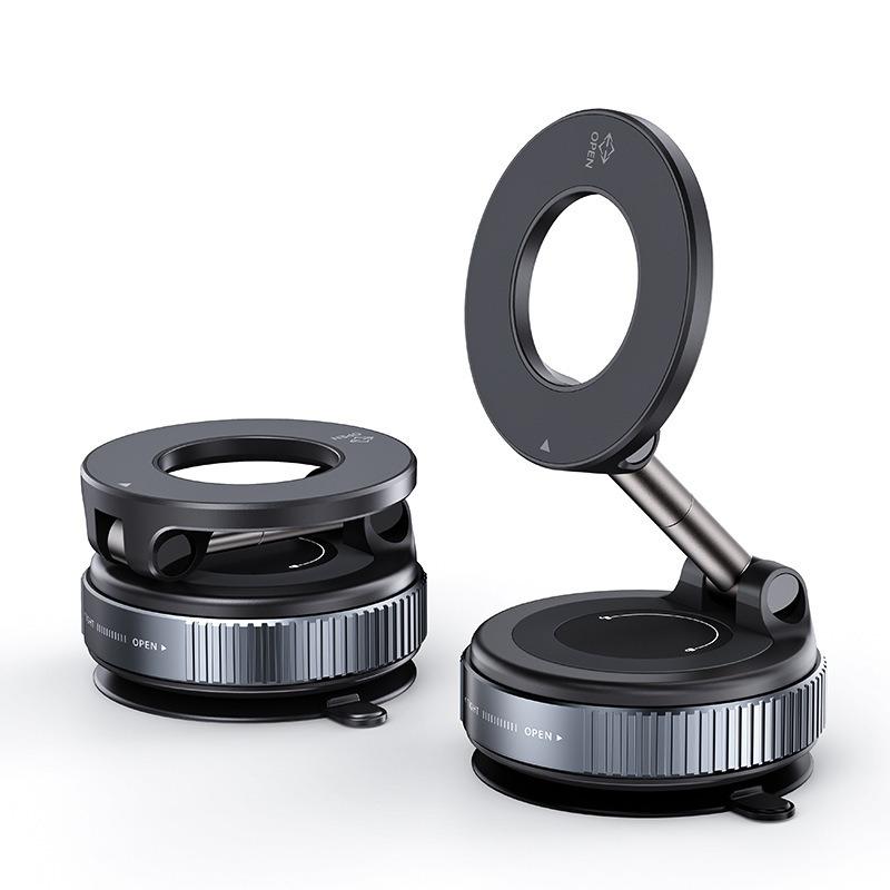 Upgrade Three-axis Flexible Alloy 360° Magnetic Vacuum Adsorption Double-sided Fold Rotating Multi-angle Strong Suction, Stable Holder, Hands Free Automobile, Adjustable Mount for All Phones