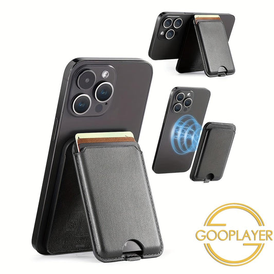 Magnetic Card Wallet Holder PU Leather MagSafe Wallet Stand, Compatible With IPhone 16 15/14/13/12 Series Not With IPhone 13 Mini/ 12 Mini Not For Non-Magnetic Cases
