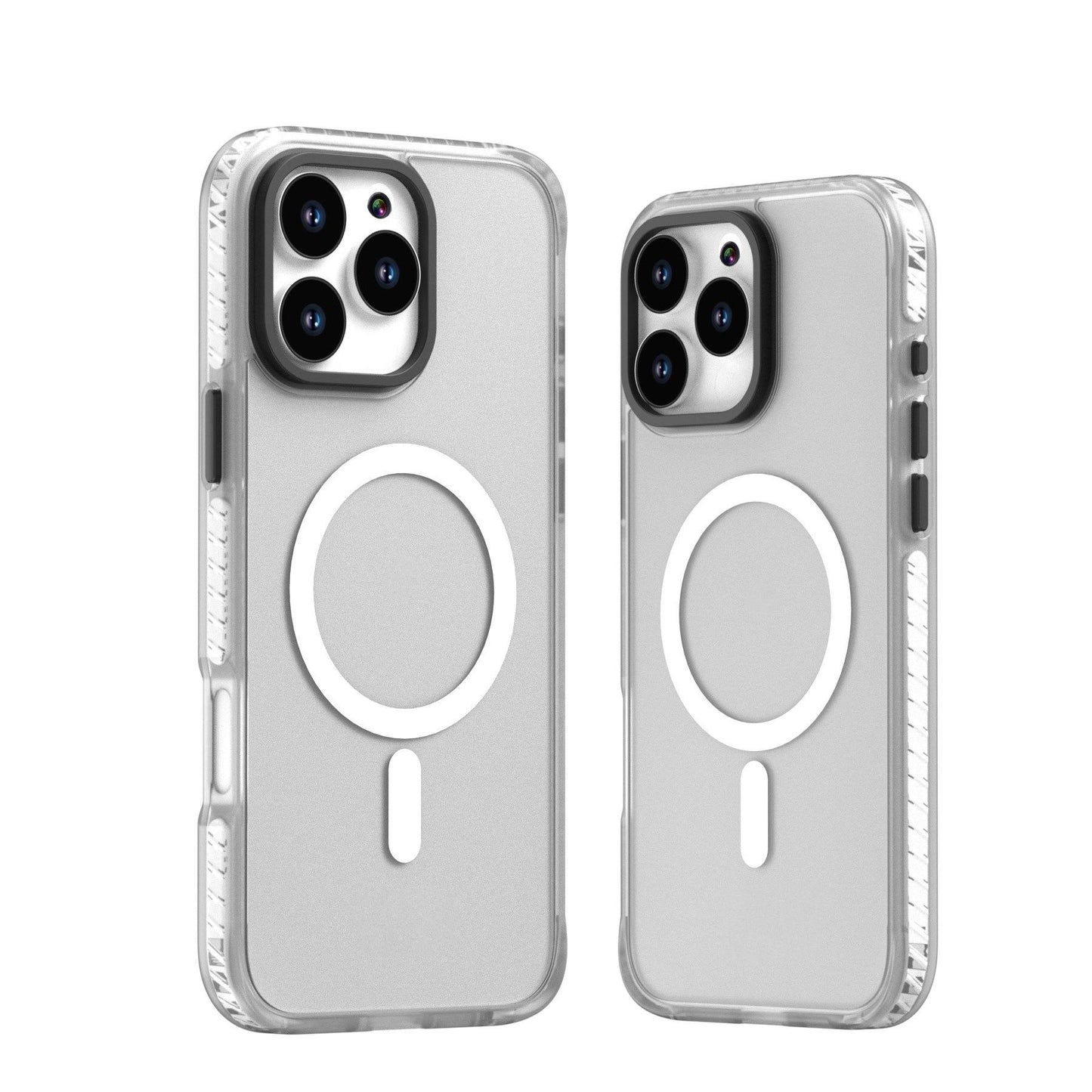 Two-Tune Matte Skin Friendly Strong Magnetic For Magsafe Phone Case For iPhone 16 15 14 13 Pro Max Plus Metal Frame Acrylic Shockproof Bumper Hard Cover