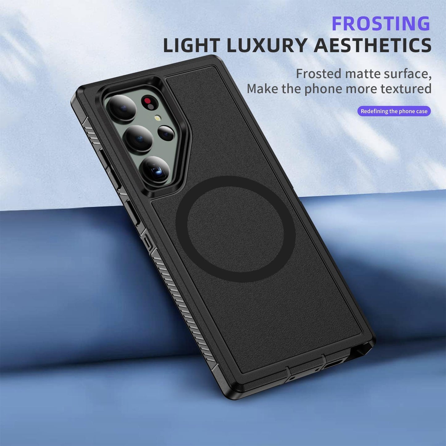 Anti-Dust Anti-Fall Heavy Duty Protection Shockproof Strong Magnetic Phone Case for Samsung S25Ultra S24 S23FE S23 S22 Bumper Matte Hard Full Cover