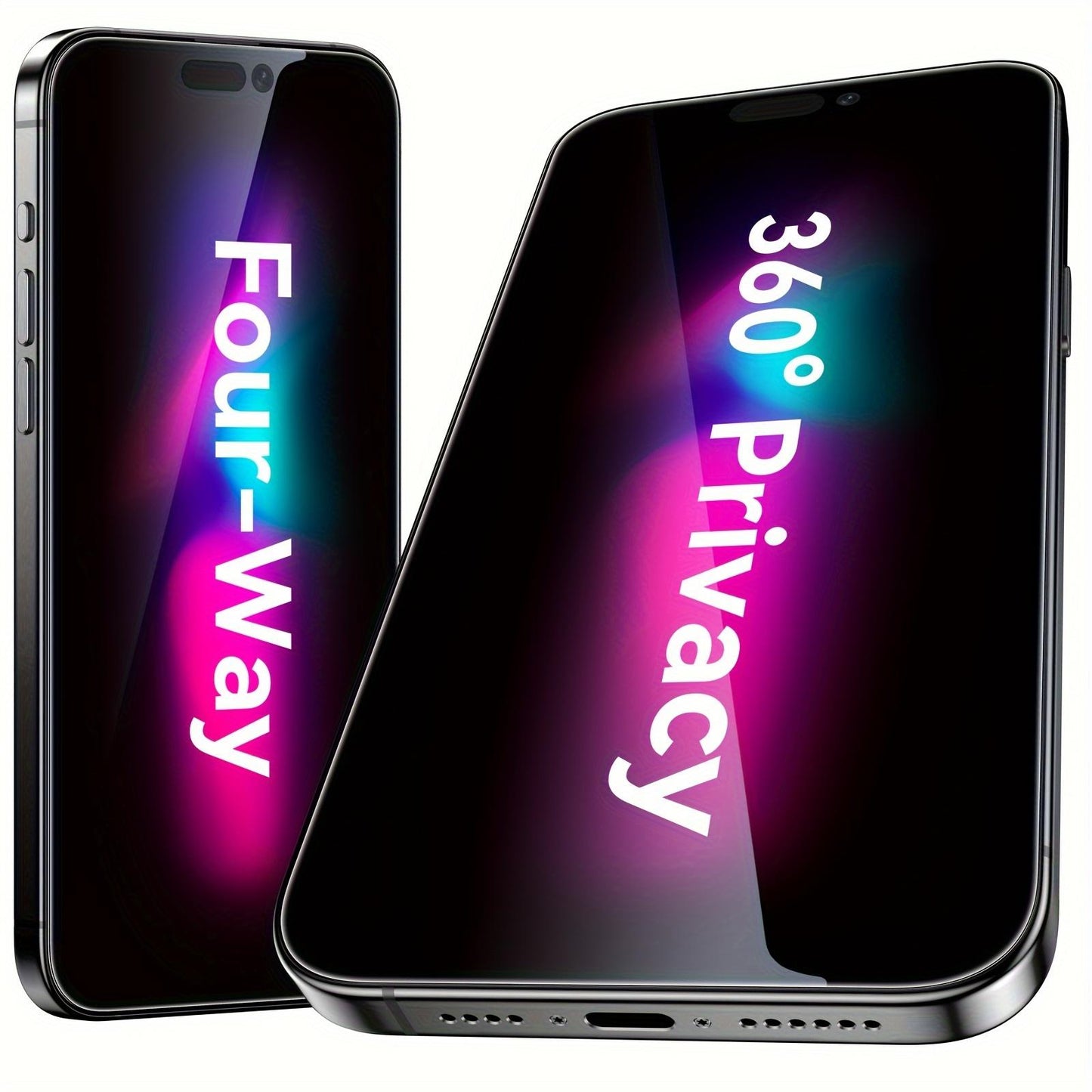 2Pcs 360 Anti-spy For IPhone 16 15 Pro Max Privacy Screen Protector Tempered Glass, 9H Hardness For iPhone 15 14 13 12 11 Pro Max XR XSMax XS