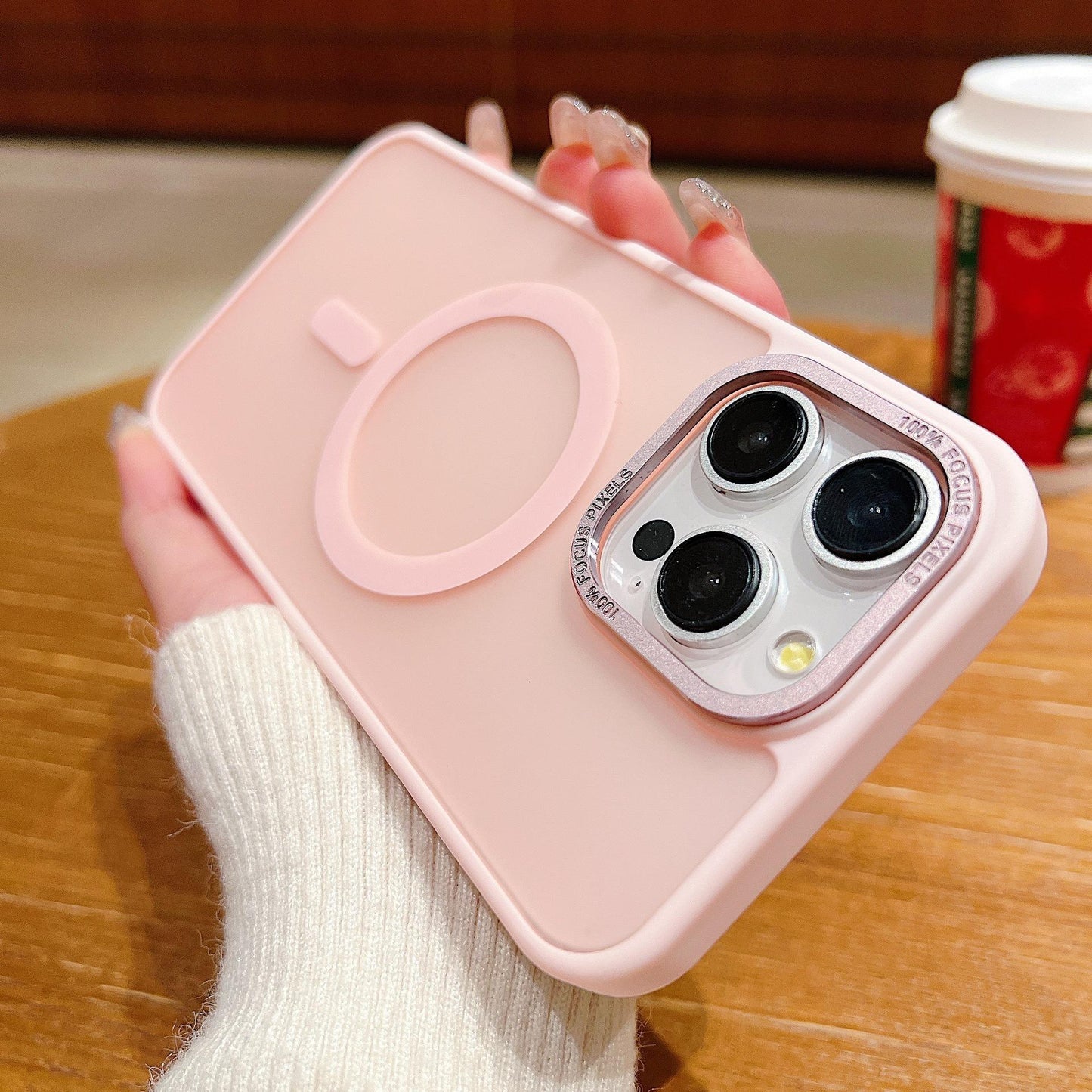 For iPhone 16ProMax 16 15 14 13 Phone Case, Matte Transparent Magnetic Acrylic Slim, Metal Camera Frame Cover Protection Hard Full Cover