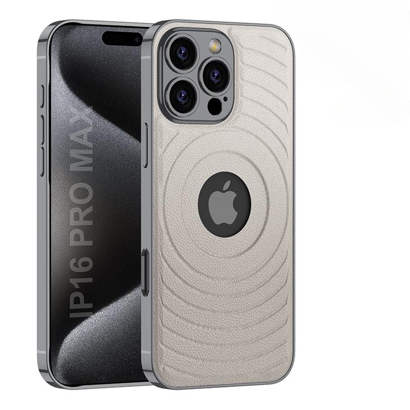 For iPhone 16 Electroplated Magnetic Phone Case for iPhone 16 Plus 16 Pro Max Leather Leakage Hole Shockproof Protective Cover