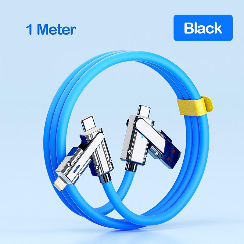 4 in 1 120W Fast Charging USB & Type C To USB C / Lighting Cable for iPhone 16 15 14 13 Pro Max For Samsung Huawei Xiaomi PD Mobile Phone Cable