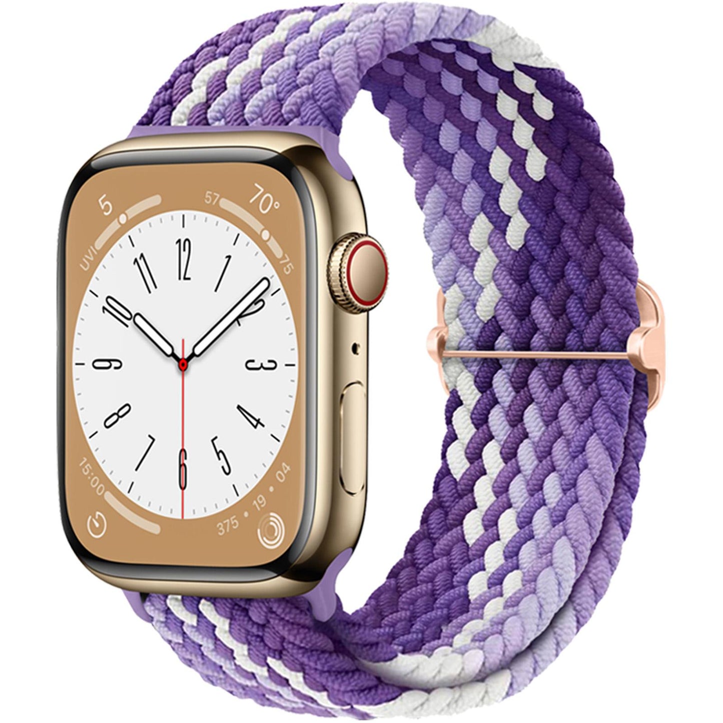 Boucle solo tressée pour bracelet de montre Apple 44 mm 40 mm 49 mm 45 mm 41 mm 38 mm Bracelet en nylon élastique iWatch série 8 3 se 6 7 Ultra