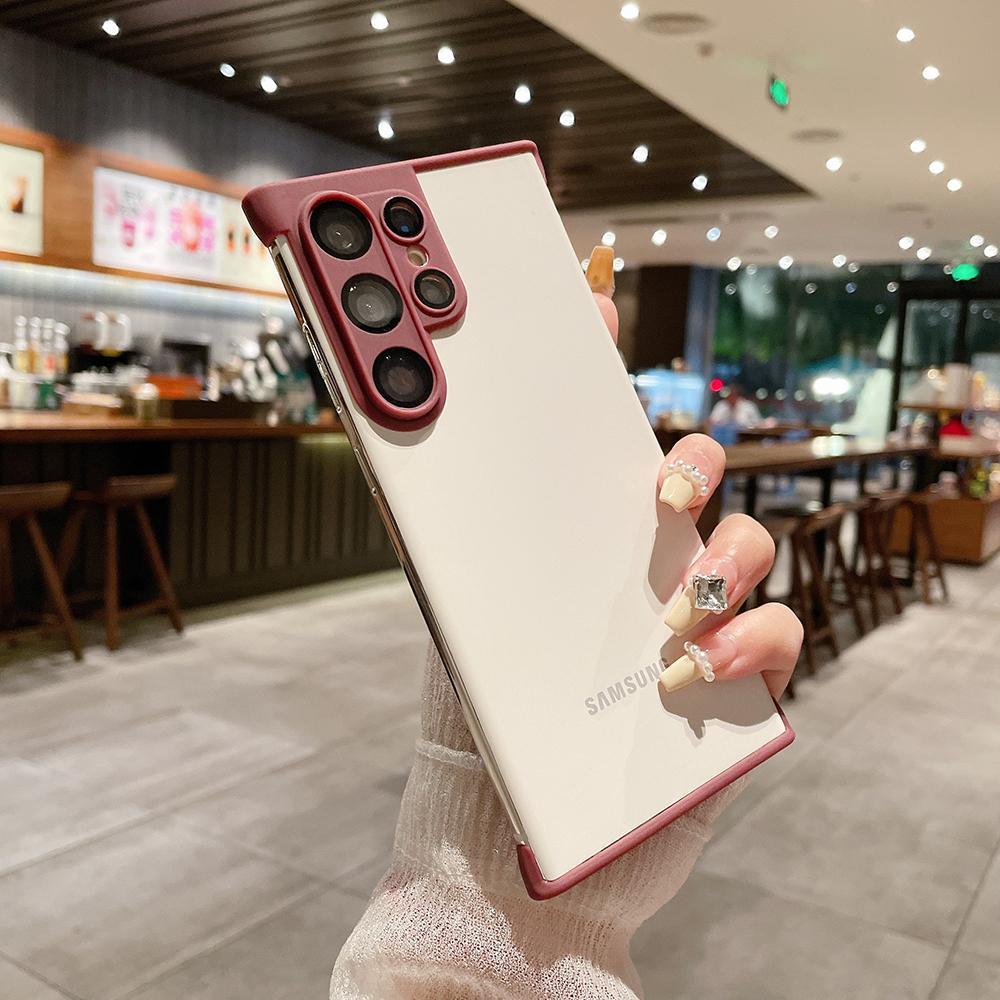 For Samsung S24 S23 S22 Plus Ultra Case, Corner Cover Silicone Protection, Luxury Elegant Camera Protection Shockproof Soft Cover
