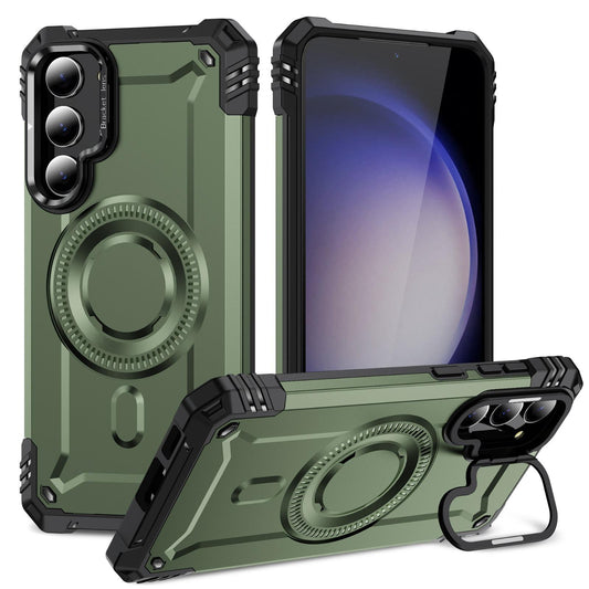 Anti-Dust Four Corner Anti-Fall Heavy Duty Protection Shockproof Strong Magnetic Phone Case With Camera Kickstand for Samsung S25Ultra S24 S23FE S23 A16 A36 A26 A56 A55 A54 Hard Full Cover