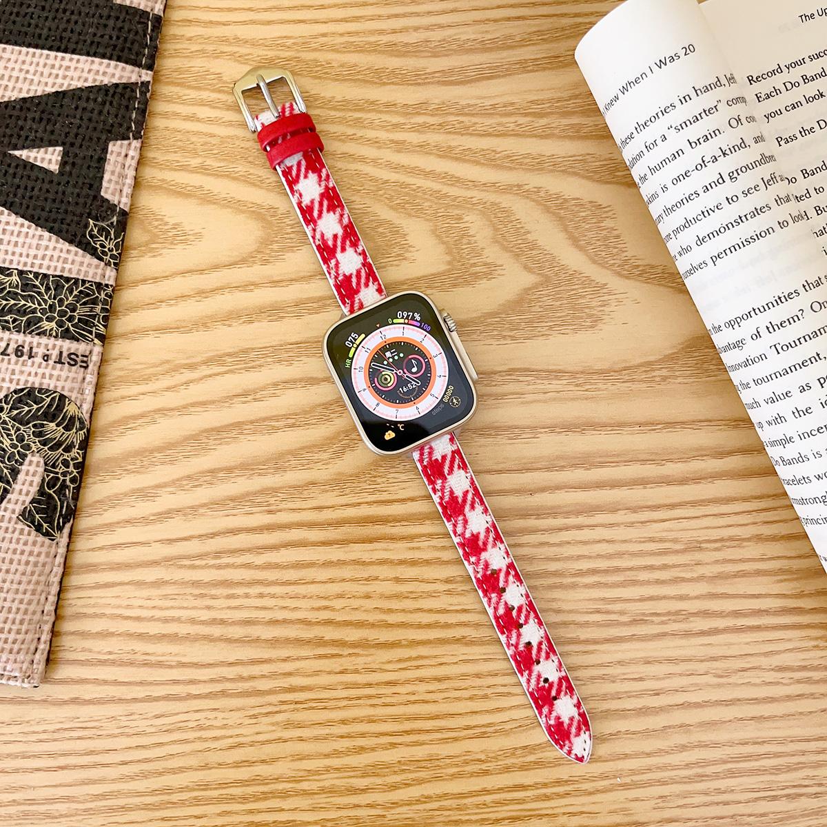 Slim Woolen Wristband for Apple Watch 44mm Band 45 42 38 41 Ultra 49mm Link Bracelet for IWatch Series 9 8 7 6 SE 5 4