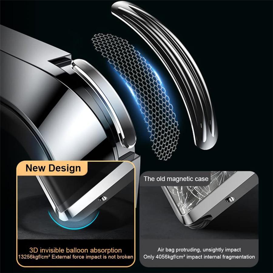 Clear Double Sided Full Cover Magnetic Adsorption Case for Samsung S25Ultra S25 S24 S24FE S24Plus S24Ultra S23 Ultra S23Plus S22 S21 Metal Frame Tempered Glass Shockproof Case