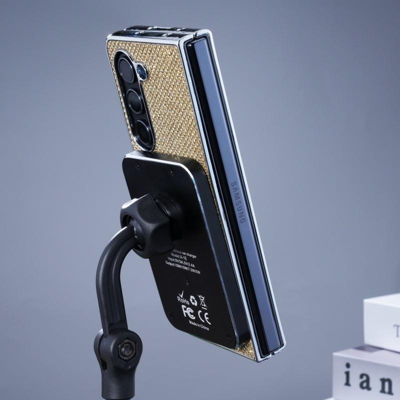Luxury Glitter Rhinestone Strong Magnetic PC Fold Phone Case For Samsung Galaxy Z Fold6 Fold5 Fold4 Fold3 5G Smart Phone Full Cover