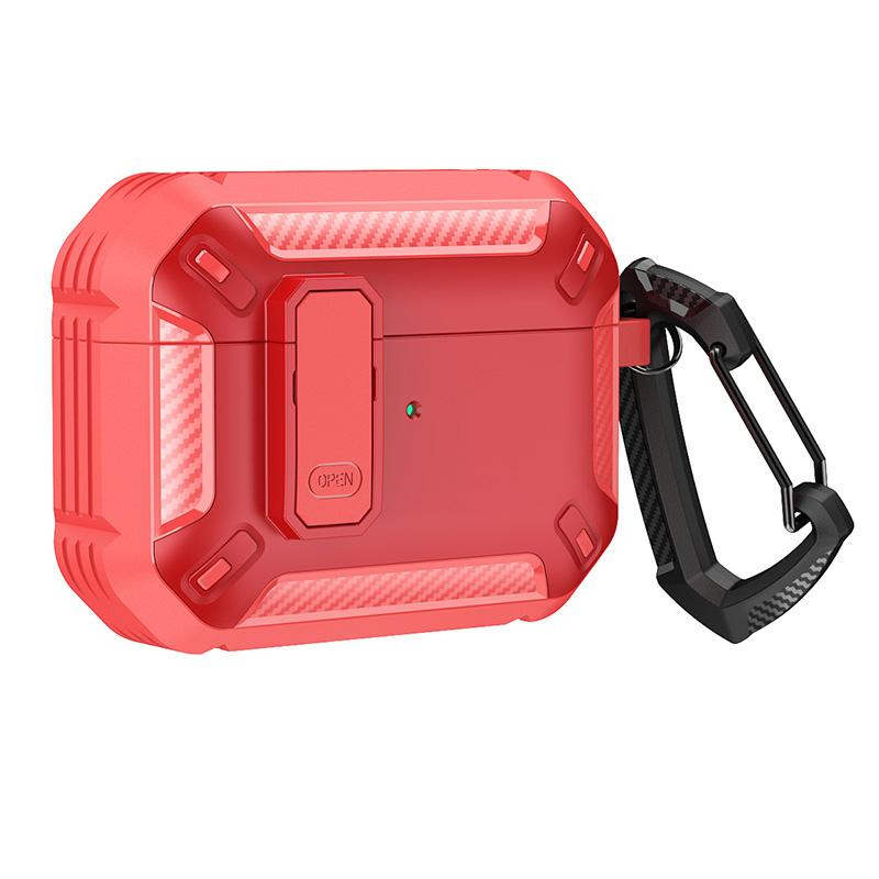 Switch Lock Earphone Case For Airpods Pro Luxury Carbon Fiber Armor Bluetooth Earphone Charging Box Cover For Airpods 2 3 2021
