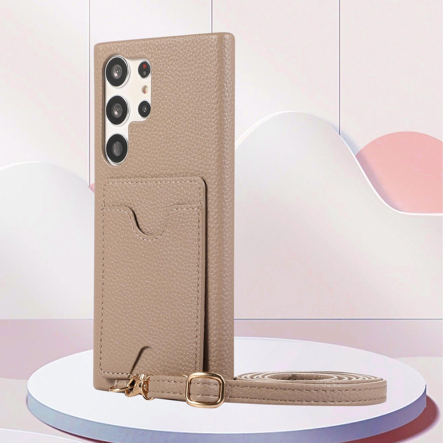 Wallet Case for Samsung S24 S23 Ultra S22 Plus U-shaped Card Holder Lanyard Handbag Crossbody Leather Cover for Samsung A13 A22 A33 A53 A14 A24 A34 A54