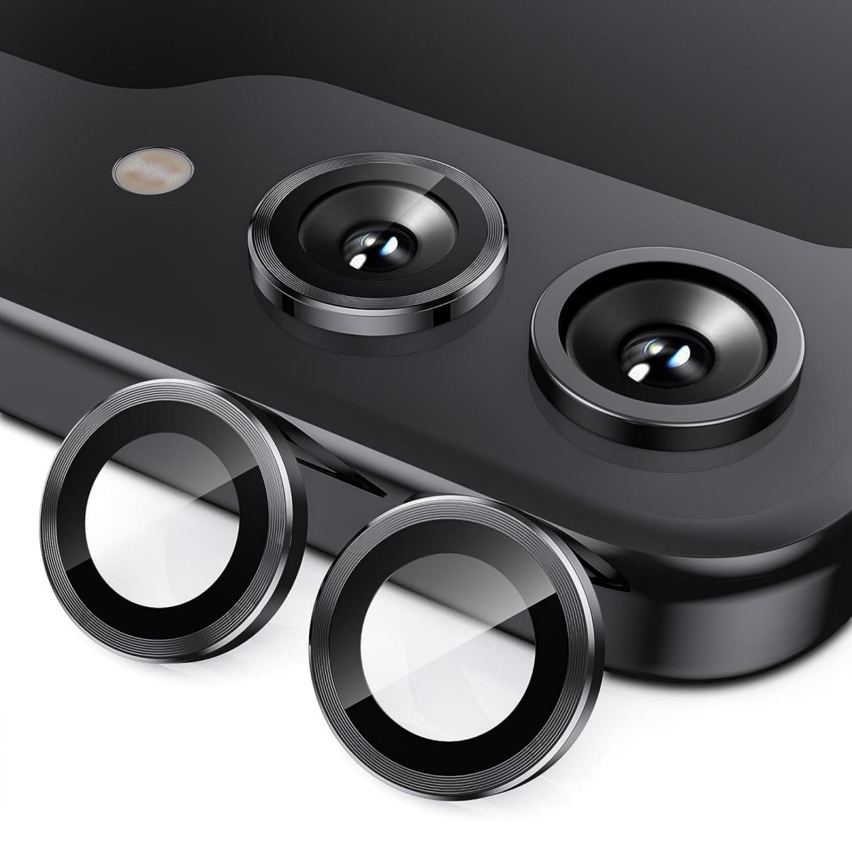 Metal Camera Lens Protector For Samsung Galaxy Z Flip 5 Anti Scratch 9H Tempered Glass With Metal Ring Lens Cover For Galaxy Z Flip5