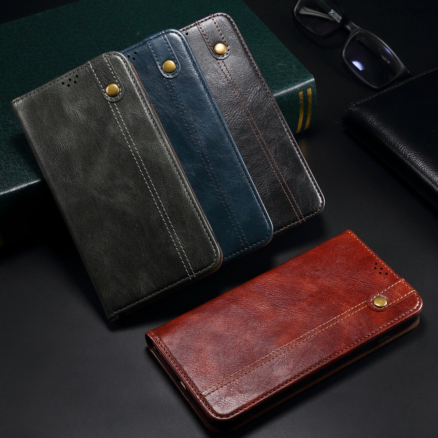 Luxury Retro Leather Flip Cover For Samsung S24 S23 Ultra S22 Plus S21 FE Case Wallet Card Stand Magnetic Book Cover Phone Case