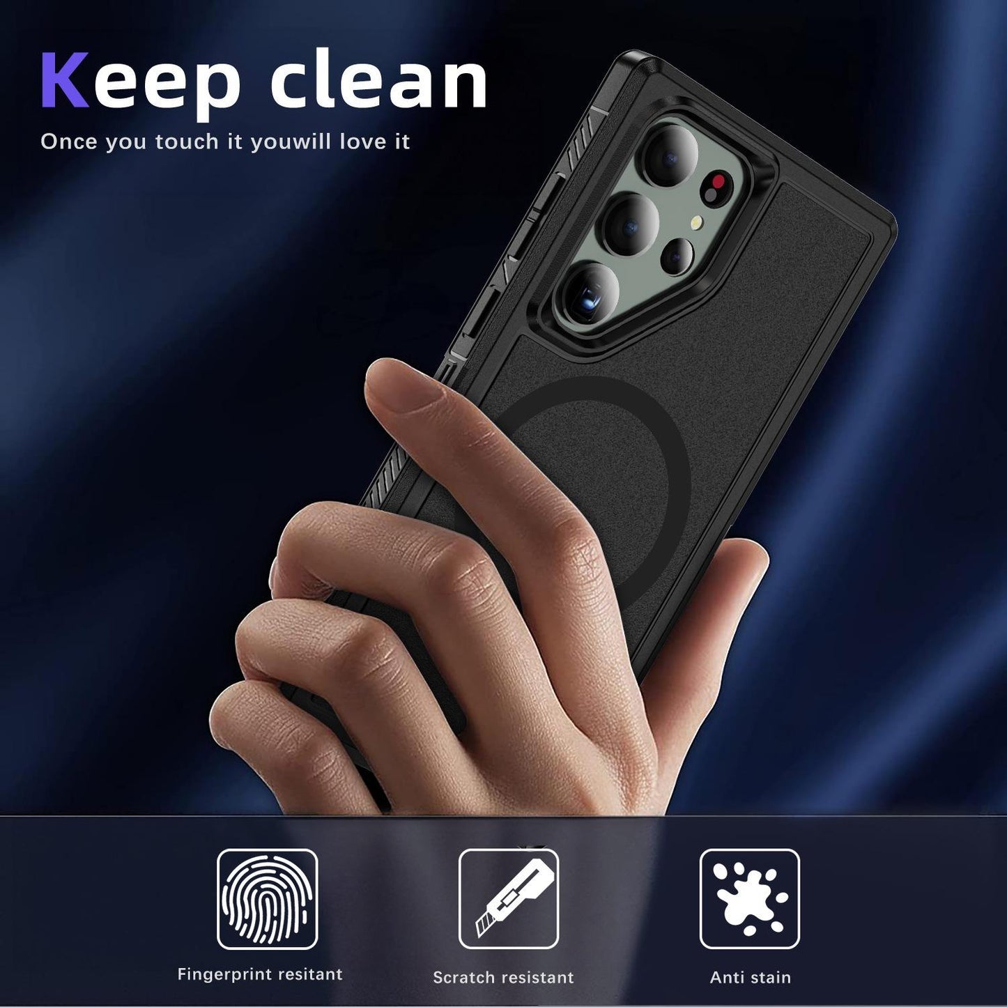Anti-Dust Anti-Fall Heavy Duty Protection Shockproof Strong Magnetic Phone Case for Samsung S25Ultra S24 S23FE S23 S22 Bumper Matte Hard Full Cover