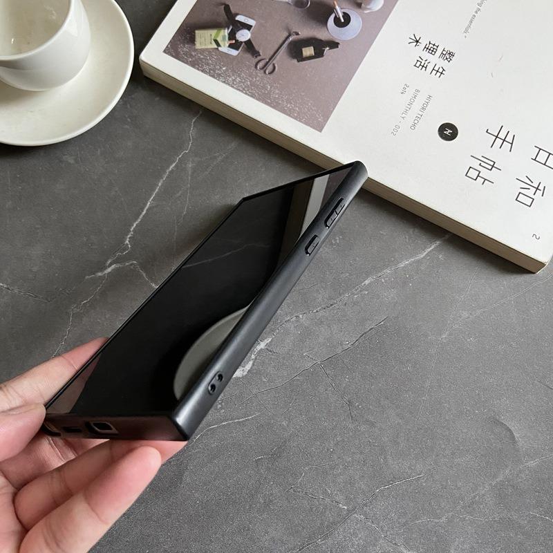 For Samsung S25Ultra S24 S23 S22 Note20 A15 A25 A35 A36 A55 A56 Phone Case, Antislip Carbon Fiber Matte Luxury Leather Strong Magnetic Slim Emboss Protection Shockproof Hard Full Cover