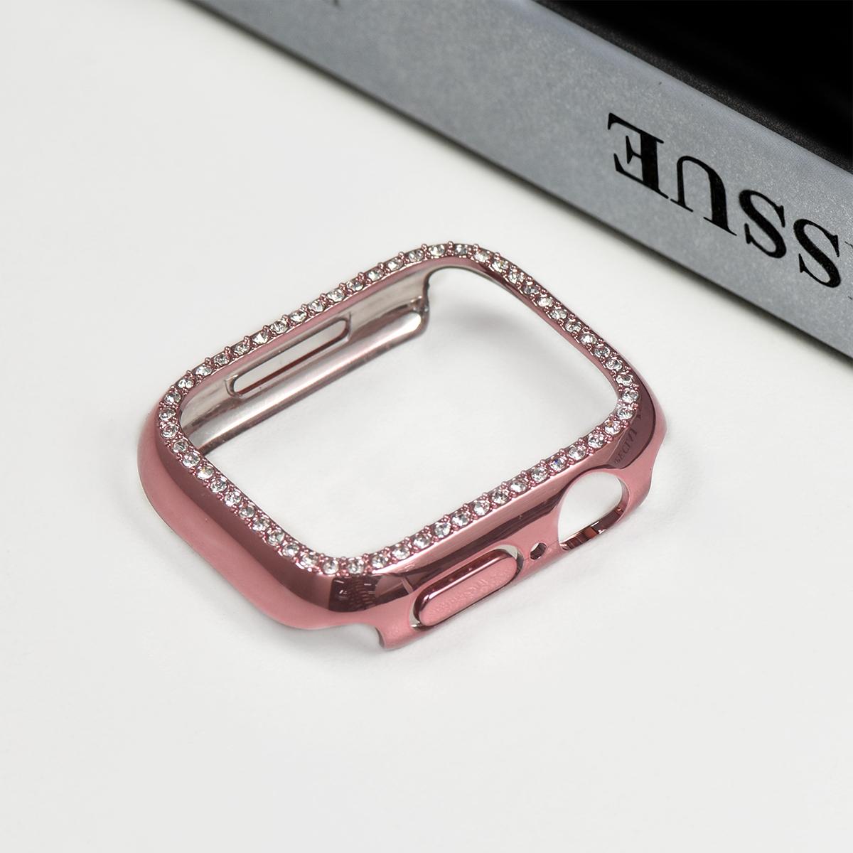 Coque de protection diamant pour Apple Watch 9 8 7 41 mm 45 mm 44 mm 40 mm 38 mm 42 mm 49 mm Bling Bumper pour iWatch Series 8 3 4 5 6 SE