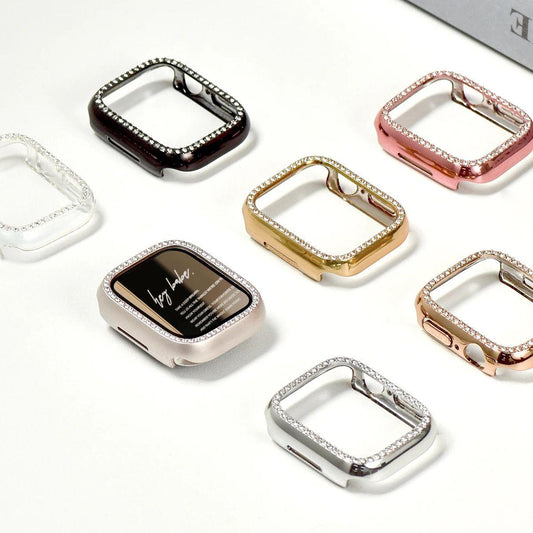 Coque de protection diamant pour Apple Watch 9 8 7 41 mm 45 mm 44 mm 40 mm 38 mm 42 mm 49 mm Bling Bumper pour iWatch Series 8 3 4 5 6 SE