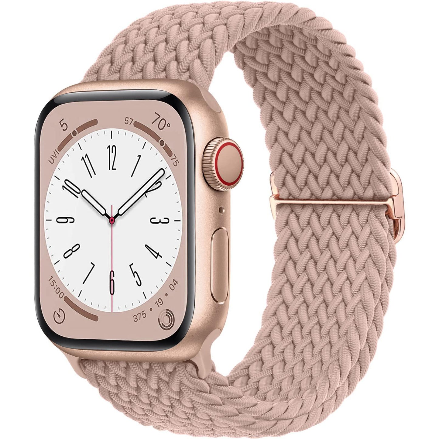 Boucle solo tressée pour bracelet de montre Apple 44 mm 40 mm 49 mm 45 mm 41 mm 38 mm Bracelet en nylon élastique iWatch série 8 3 se 6 7 Ultra